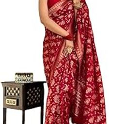 Women's Banarasi Kanjivaram Jacquard Art Silk Saree - Exquisite Ethnic Attire for Indian Festivities - Unstitched Blouse Included-picture-3