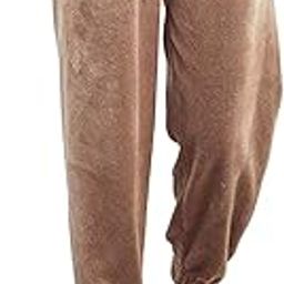 Women's and Men's Winter Bottom Plush Fluffy Pajama Pants Warm Fleece Lounge Pants Sleepwear Bottoms Free Size (Waist 28-34 Pack of 1)-image-22
