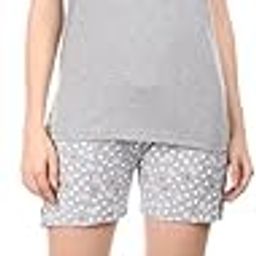 Women Girl Printed Grey Color Half Sleeve Top & Short Set - Night Suit - Lounge Set - Night Dress - Let's Kiss Printed on TOP Superior 100% Combed Cotton Designer Styles from Store …-image-90