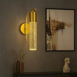 Lampmaster Aurora Modern Decorative Crystal Bubble Wall Lamp | Gold LED Sconce with 3 Color Modes | Home Interior Light for Living Room, Bedroom, Mandir, Balcony, Hallway | Indoor | Pack of 1-image-38