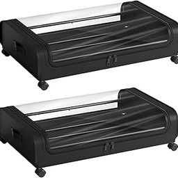 ARTISOUL® Under Bed Rolling Storage Underbed Storage Box With Wheels For Shoes Clothes 2 Black | Household Supplies & Cleaning | Home Organization | Storage Bags-image-83