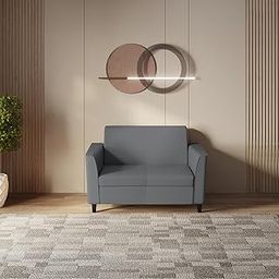 GODREJ INTERIO Sofa Emperor 2 Seater Sythetic Leather Sofa for Living Room, 1-Year Warranty, Solid Wood (Nimbus Grey)-image-4