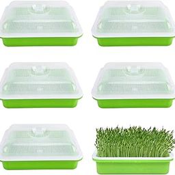 5 Pack Seed Sprouter Tray with Lid, Seed Germination Tray BPA Free Nursery Tray for Seedling Planting Great for Garden Home Office (5)-14