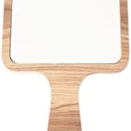 Square Medium Shape Wooden Handheld Beauty Makeup Mirror for Bathroom, Dressing Table/Shaving/and for Travel kit (11inch x 6inch)-40