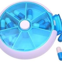 COZIESS Click to Open expanded View Round Pill Box 7 Compartment Medicine Tablet Case | Medicine Storage | Medicine Dispenser | Medicine Holder | Pill Storage (Multicolor)-image-0