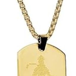 HANUMAN CHALISA Stainless Steel Necklace for Men | Locket and Pendant Necklace for Men and Guys | Hanuman Necklace and Gada Micro-carved Tag with Chain in Black 22 Inches (Gold)-image-82