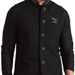 Mens Nehru Jacket|Blended Fabric Embellished Pattern Mens Ethnic Wear|Regular Fit Mandarin Collar Sleeveless-image-85