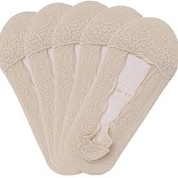 Women's Lace Ankle Socks - Cute, Soft & Ideal for Everyday Style cream colour set of 5-picture-7