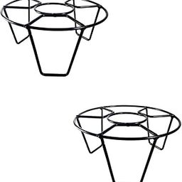 NH10 DESIGNS 8inch Heavy Duty Anti Rust Round Metal Plant Stand / Pot Stand with Bottom Rubber for Home Balcony Indoor Outdoon Garden | Capacity upto 50kg (Black) (Pack of 2) (Metal Iron)( (NHSP)-image-10