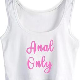 Summer Woman Anal Only Crop Top Sleeveless Vest Cotton Girls-image-75