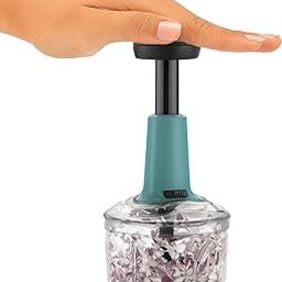 1100 ml Manual Food Processor Chopper with 5 Sharp Blades, Compact Design, Easy Kitchen Cutter for Vegetables, Fruits, Nuts, Salad and Everyday Cooking Preparation-image-99