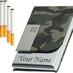 Customized With NAME ENGRAVED Metal CIGARETTE Case Box for King|Regular|Slim 70mm|84mm Size Store 8 Cigarettes crush Proof for men women (Green)-image-56