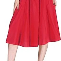 Pure Cotton Women Calf Length Solid Skirt Bottom Wear | Ethnic Short Length Full Flare Skirt for Girls-image-59