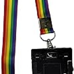 Rainbow Pride Lanyard with ID Badge Holder, Multicolored Neck Strap-image-34