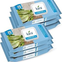 Kara Aloe Vera & Mint Oil Refreshing Facial Wet Wipes- 25 pulls |Hydrating & Revitalizing | Pack of 6 (150 Pieces)-picture-19