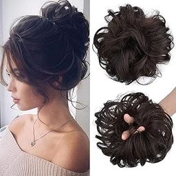BLUSHIA 1PCS Messy Bun Hair Piece Hair Extension With Elastic Rubber Band Hairpiece Synthetic Hair Scrunchies Hair Piece for Women Girls Color Brown-image-37