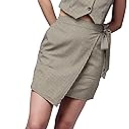 Casual Checks Print Sleeveless Vest Crop Top and Wrap Skirt Set for Women | Cute Vest Top and Short Wrap Skirt Set for Women | Western 2 Piece Set for Women-15