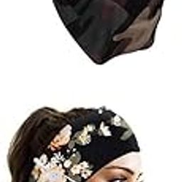LICHTS®2 Sets Buttons Headband with Face Mask Black Flower+Green Camouflage|Clothing, Shoes & Accessories|Womens Accessories|Hair Accessories|2 Sets Headband with on Mask (Patterns As You Choose)-image-41