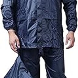 Neekshaa Men/Women Stylish Raincoat/Rainwear/Rainsuit/barsaati/Overcoat with Hoods and Side Pocket 100% Waterproof rain Suit for Men/Women_(Blue)-picture-11