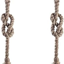 Desidiya Pendant Rope Lights E27 for Ceiling Hanging, Bulb Not Included- 40W, Pack of 2 (Beige)-picture-5