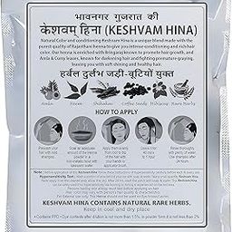 Keshvam Hina Henna Natural Black (Pack of 5), Original Bhavnagar Henna for Hair Color (125 gms)-image-23