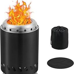 BRIAN & DANY 5.5 inch Tabletop Fire Pit with Stand, Low Smoke Firepit Stainless Steel Stove Bonfire Outdoor Camping for Urban& Suburbs, Fueled by Pellets or Wood-image-27