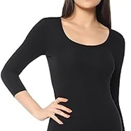 Solid Scoop Neck 3/4th Sleeve Thermal Top-image-27
