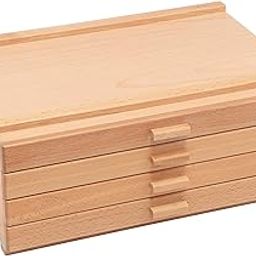 HG Concepts Artist Supply Chest Wooden Art Tool & Sketch Storage Box, Sturdy Stackable Containers for Space Saving Home or Studio Organization - 4 Drawers, Birch Finish-image-76