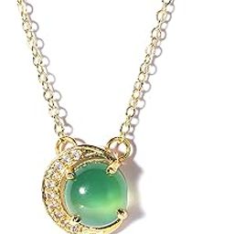Certified Gemstone Crescent Charm Chain Pendant for Women-image-46