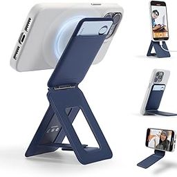 MOFT Phone Tripod Wallet, Magnetic Wallet Tripod Stand, NFC-Supported Phone Wallet, Pocket-Size Selfie Stick, MOVAS Vegan Leather & Adjustable Angle Magnetic Card Holder, Travel Essential, Navy Blue-picture-20