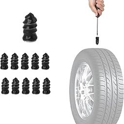 10 pcs Tire Repair Nails, Rubber Screw Tire Plugs Self-Service Vacuum Tire Repair Nail Kit Tires Quick Puncture Repair Tools for Auto Motorcycle Car Truck Tractor, Black-picture-9