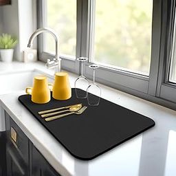 Desi BAE Kitchen Utensil Dish Drying Mat | Quick Dry Water Absorbent mat | Placemat for Dish Drying with Non-Slip Rubber Backed | Super Draining Mat for Kitchen (1)-image-39