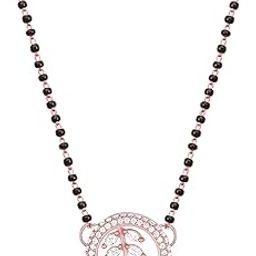 925 Silver 18k Gold Plated Rose Gold Plated Mangalsutra Sets | Gifts for Women |Black Bead Necklace-image-2