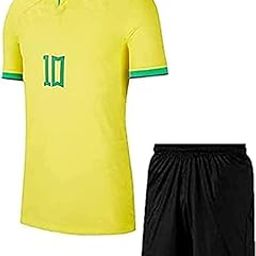 Naimaar 10 Brazill Football Team World Cup Jersey Tshirt with Shorts 2022/2023 (Kids,Boys,Men)-image-116