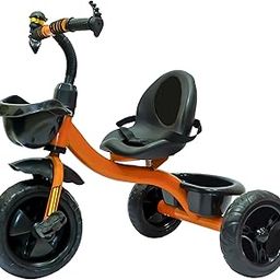 Baby Paddle Tricycle for Kids With Front and Back Basket Tokri (Orange)-image-61