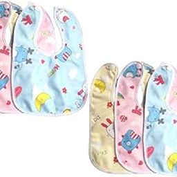 Lappu Baby Soft Bibs/Apron/Laliya Cute Multi Print|with Tich Button| Waterproof Bib Set -Print May Vary (Pack Of 6)-image-28