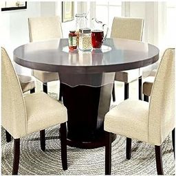 AP Creation Round Transparent PVC 4 Seater Table Cover – Clear Plastic Waterproof Table Protector for Dining Table | Oilproof Heat Resistant Round Table Mat for Home Kitchen Office (Heavy Duty)-5