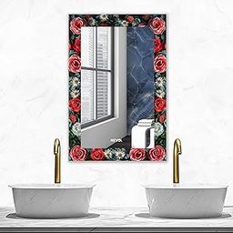 NEVEX Rectengalr Frameless CNC Polish Finishing Mirror for Wall/Bathroom/Dressing Room/Living Room/Bedroom/Entryway - (12 X 18 Inch). (4, 12x18 Inch)-13