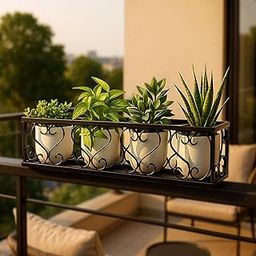 Niyara || Metal Planter Stand || Plant Stand for Pots|| Outdoor Plant Stand (Black, Set of 1, 20 Inches)-image-35