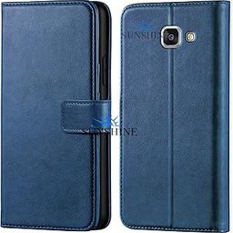 Leather Vintage Shock Proof Flip Case Back Cover for Samsung A7-16 Sport (Flexible | Leather Finish | Card Pockets Wallet & Stand |Blue)-image-88