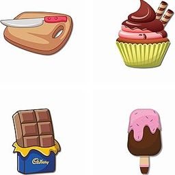 Bhai Please Choping Broad, Chocolate Cupcake, Chocolate bar and Choco Icecream Wooden Fridge Magnet (Pack of 4 pcs, one pc Each Design) Quotes, Kitchen, Food, Bar and Drinks Decorations and Gifts-image-23