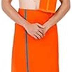 Men's Cotton Orange vesti/lungi with towel (Size: Free Size | Murugar dhoti | Kavi color | Sami vesti)-31