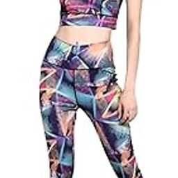 womens Gym Wear Set, Printed Track Pant & Sports Bra for Yoga, Running, Fitness, High Waist Activewear, Comfortable Workout Set-image-119