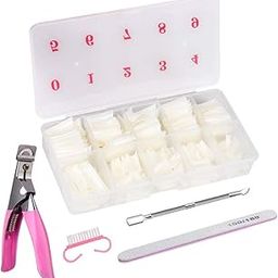 D.B.Z. Pack of 500 Acrylic False Nail Tips, Natural Art Fake Nails Tips with Nail Clippers Cutter Nails, Cuticle Pusher, Nail Filer & Nail Cleaner Brush for Women-image-18