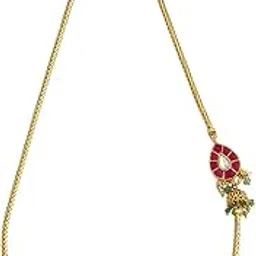 kushal's Fashion Jewellery Ruby-Green Gold Polished Antique Necklace With Locking System |Best For Bride, Bridemaids & Special Occasion | Antique Necklace For Women - 432985-picture-35