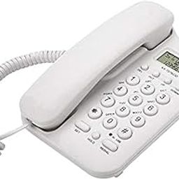 Pomya Corded Telephone, Wired Phone Fixed Desktop Landline Telephone with Caller ID No AC Power Required for Home Hotel Office, etc (White)-picture-29