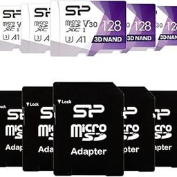 Silicon Power 128GB microSDHC/SDXC Micro SD Card with Adapter, Up to 100MB/s Read, Class 10. UHS-I U1. Full HD Video microSD Memory Card, Elite_Colorful Series(5 Pack)-8