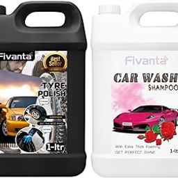 Tyre Polish 1L And Car Wash Shampoo 1L Polish for Instant Shine with 2 Foam Applicator Sponges | Prevents Fading and Cracking of Tyres |-image-92