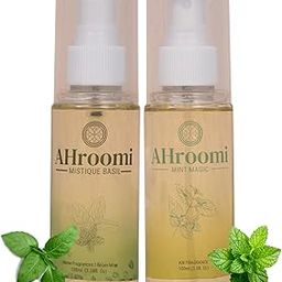 Ahroomi Room Freshener Set, Mint Magic and Mystic Basil, 200ml Each, Natural Essential Oil Based, Pack of 2-image-37