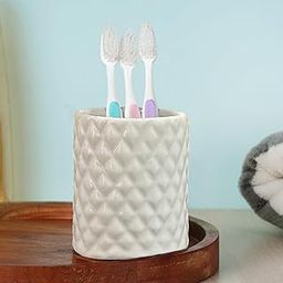 Classyo Ceramic Toothbrush Holders for Bathroom, Brush Stand for Bathroom, Tooth Brushes Holder, Toothbrush Stand, Brush Holder for Bathroom (Ivory)-image-35